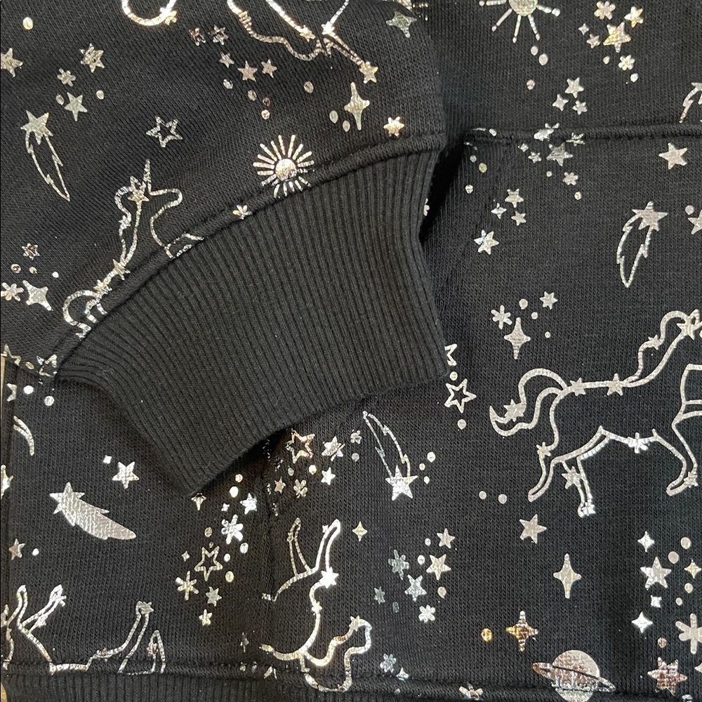 Sparkly Unicorns on Black Girls Soft Fleece Jacket 5T NWT - Picture 5 of 7